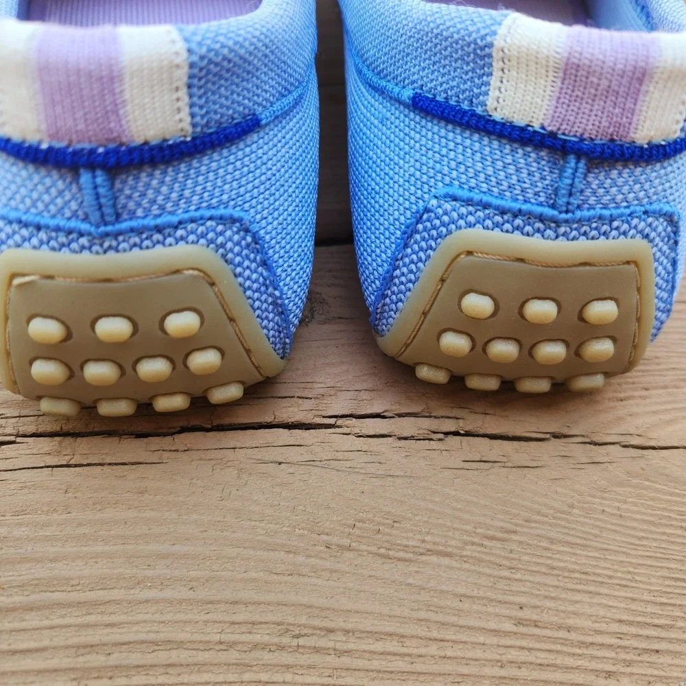 Rothy's Daily Driver Blue Canvas Washable Loafers Size 11 Excellent